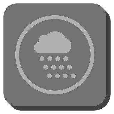 Yağmur bulutu yuvarlak kare vektör simgesi