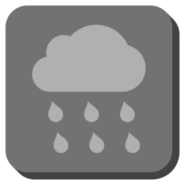 Yağmur bulutu yuvarlak kare vektör simgesi