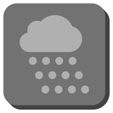 Yağmur bulutu yuvarlak kare vektör simgesi