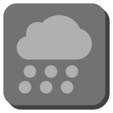 Yağmur bulutu yuvarlak kare vektör simgesi