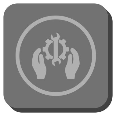 Hizmet yuvarlak kare vektör simge onarmak