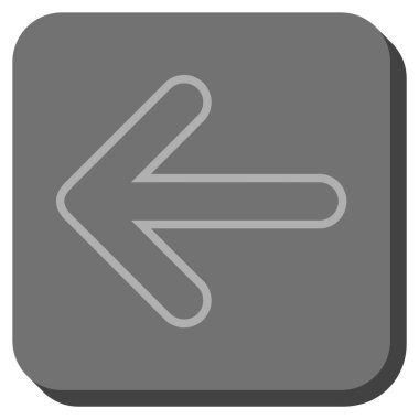 Yuvarlak ok sol yuvarlak kare vektör simgesi