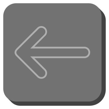 Yuvarlak ok sol yuvarlak kare vektör simgesi