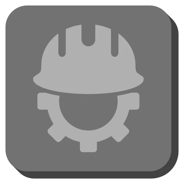 Fejlesztési Hardhat lekerekített négyzet alakú Vector Icon — Stock Vector