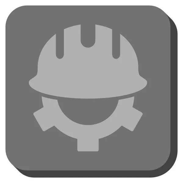 Desarrollo casco redondeado cuadrado Vector icono — Vector de stock