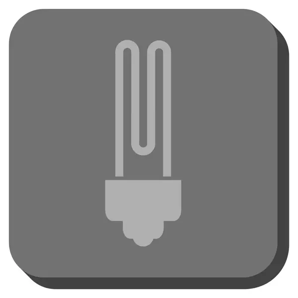Bombilla fluorescente redondeada cuadrado Vector icono — Vector de stock