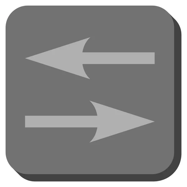 Horizontale uitwisseling pijlen afgerond vierkant Vector Icon — Stockvector