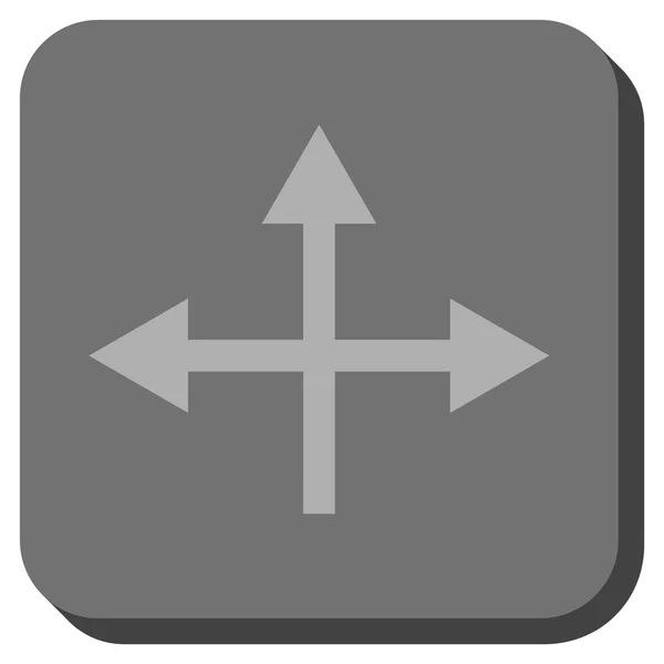 Křižovatka směrů zaoblený čtverec vektorové ikony — Stockový vektor