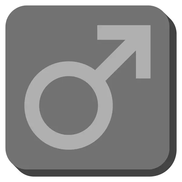 Símbolo masculino arredondado vetor quadrado ícone —  Vetores de Stock