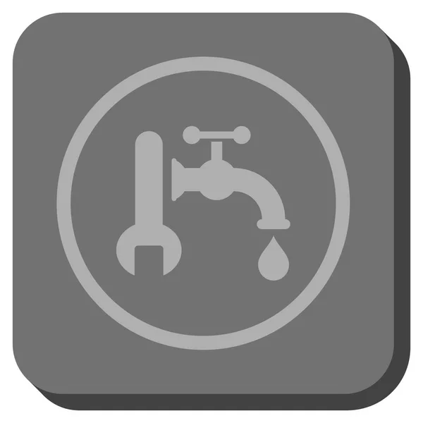 Plumbing Rounded Square Vector Icon — Stock Vector