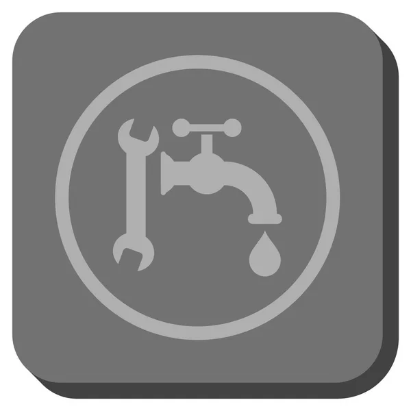 Plumbing Rounded Square Vector Icon — Stock Vector