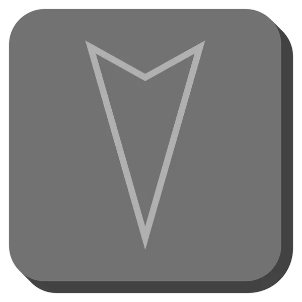 Aanwijzer omlaag afgeronde vierkante Vector Icon — Stockvector