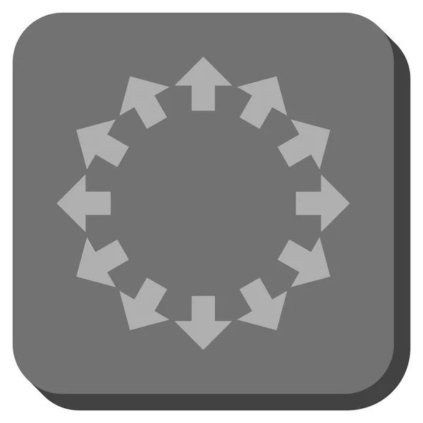 Flechas radiales redondeadas cuadrado Vector icono — Vector de stock