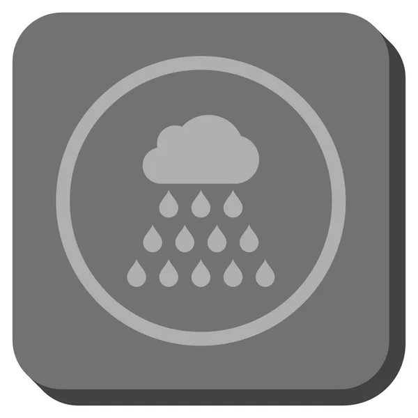 Nube de lluvia redonda cuadrado Vector icono — Archivo Imágenes Vectoriales