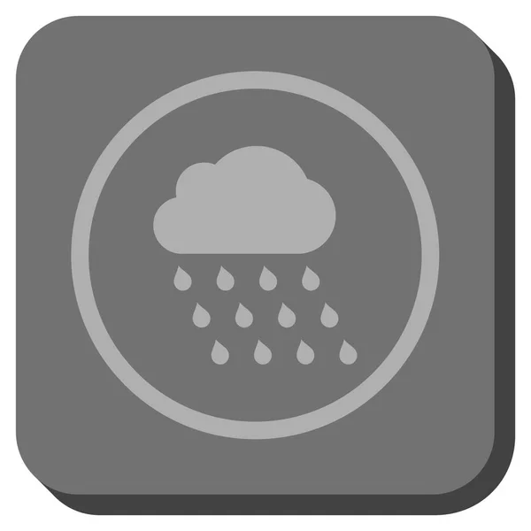 Nube de lluvia redonda cuadrado Vector icono — Vector de stock