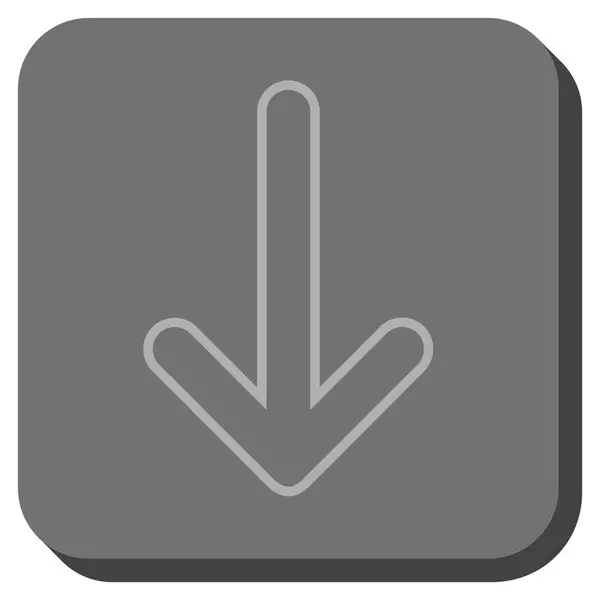 Seta arredondada para baixo arredondado vetor quadrado ícone — Vetor de Stock
