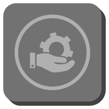 Hizmet yuvarlak kare vektör simgesi