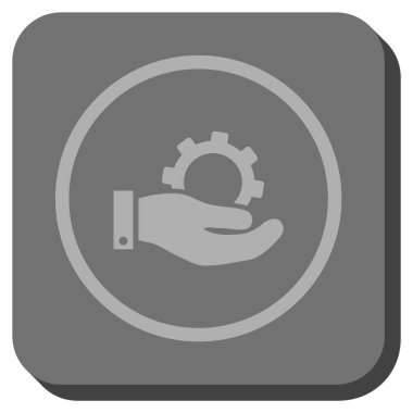 Hizmet yuvarlak kare vektör simgesi