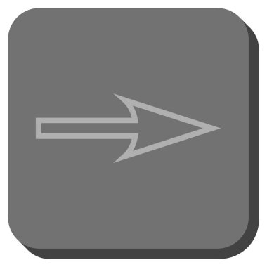 Kare vektör simge keskin ok sağ yuvarlak