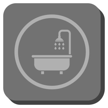 Duş Banyo yuvarlak kare vektör simgesi