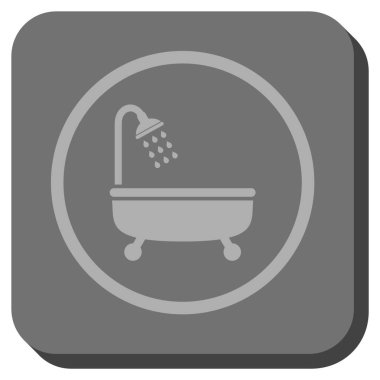 Duş Banyo yuvarlak kare vektör simgesi