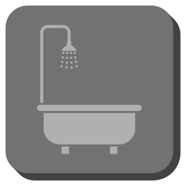 Duş Banyo yuvarlak kare vektör simgesi