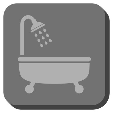 Duş Banyo yuvarlak kare vektör simgesi