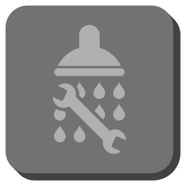 Duş sıhhi tesisat yuvarlak kare vektör simgesi