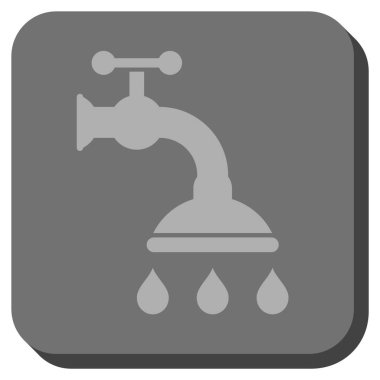 Duş musluk yuvarlak kare vektör simgesi