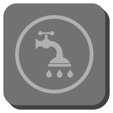 Duş musluk yuvarlak kare vektör simgesi