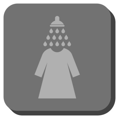 Duş yıkama kadın elbise yuvarlak kare vektör simgesi