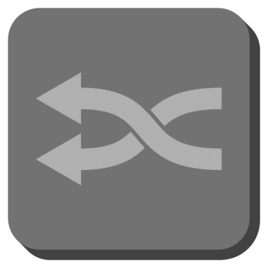 Shuffle oklar sola yuvarlak kare vektör simgesi