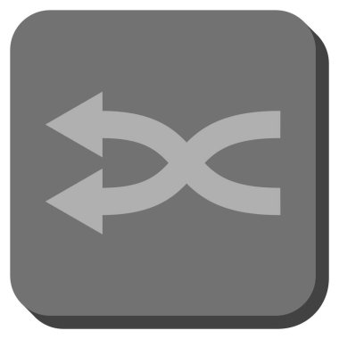 Shuffle oklar sola yuvarlak kare vektör simgesi