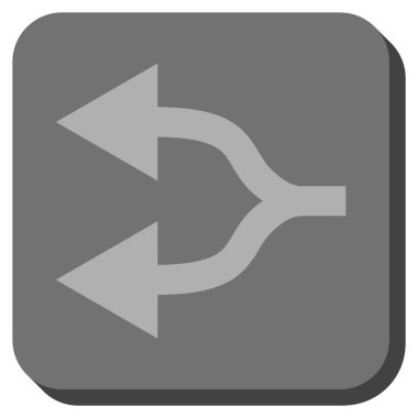 Split oklar sola yuvarlak kare vektör simgesi