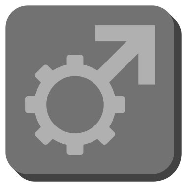 Teknolojik Potence yuvarlak kare vektör simgesi