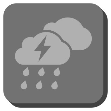 Fırtına bulutları yuvarlak kare vektör simgesi