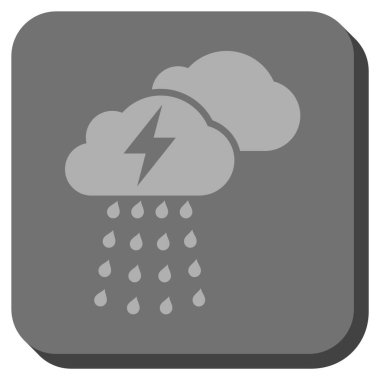 Fırtına bulutları yuvarlak kare vektör simgesi