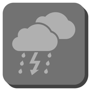 Fırtına bulutları yuvarlak kare vektör simgesi