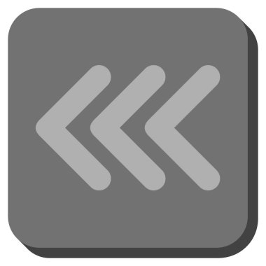 Üçlü ok ucu sol yuvarlak kare vektör simgesi