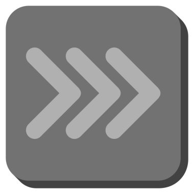 Üçlü ok ucu sağ yuvarlak kare vektör simgesi