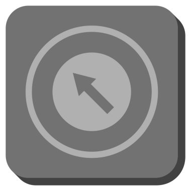 Yuvarlak yukarı-sol ok yuvarlak kare vektör simgesi