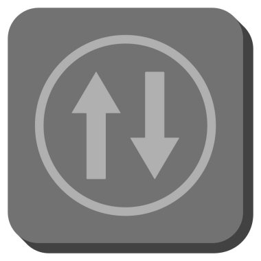 Dikey Çevir okları yuvarlak kare vektör simgesi