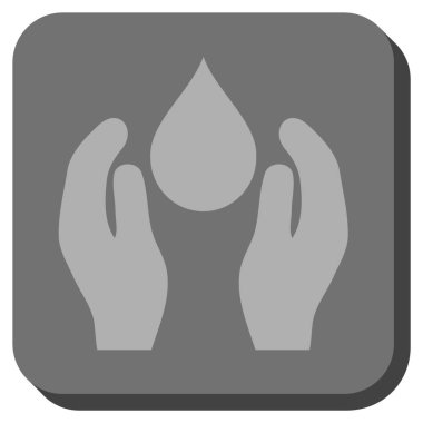 Su bakımı yuvarlak kare vektör simgesi