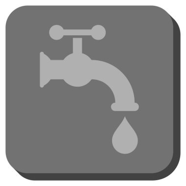 Musluk suyu yuvarlak kare vektör simgesi