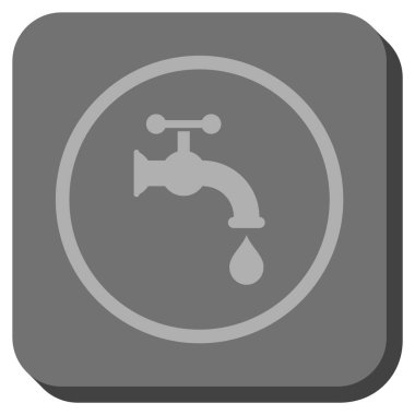Musluk suyu yuvarlak kare vektör simgesi