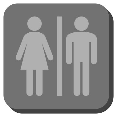 WC kişi yuvarlak kare vektör simgesi