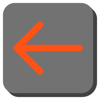 Ok sol yuvarlak kare vektör simgesi