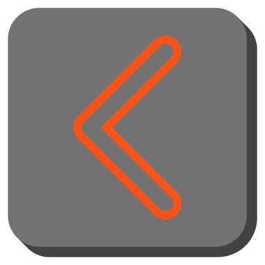 Ok ucu sol yuvarlak kare vektör simgesi