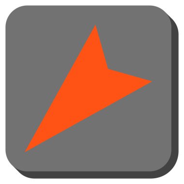 Ok ucu sol aşağı yuvarlak kare vektör simgesi