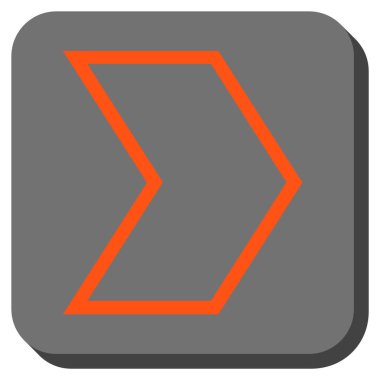 Ok ucu sağ yuvarlak kare vektör simgesi